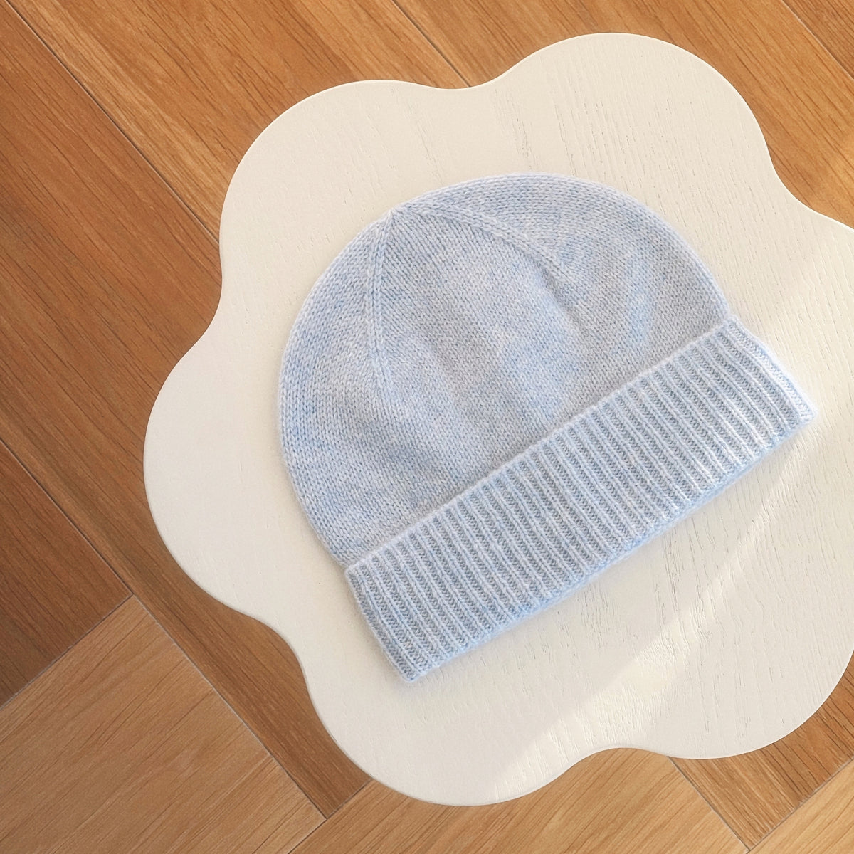 Lys blå babylue i kasjmir – Plain knit