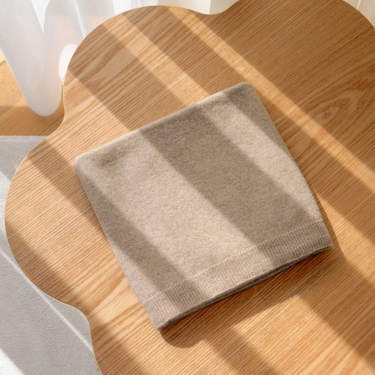 Beige babypledd i kasjmir – Plain knit